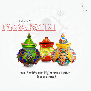 Happy Navaratri Decoration Creative Design For WhatsApp