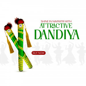 Colorful Dandiya sticks with Navratri celebration background