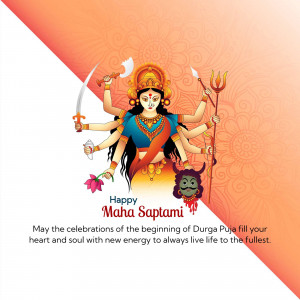 Illustration of Goddess Durga for Maha Saptami festival