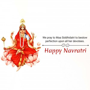 Image of Goddess Siddhidatri with Navratri wishes