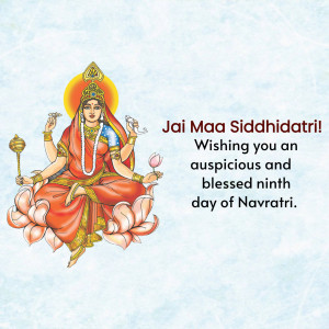Image of Goddess Siddhidatri with Navratri greetings
