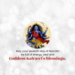 Image of Goddess Kalaratri with a Navratri greeting