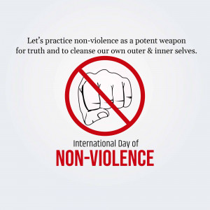 Image depicting a fist with a prohibition symbol over it, promoting non-violence.