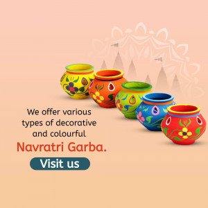Colorful decorated pots for Navratri festival