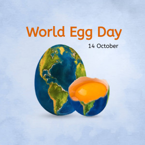 World Egg Day graphic with an egg shaped like the Earth