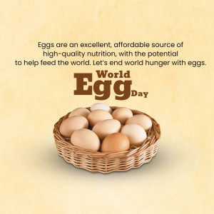 Basket of eggs with World Egg Day text