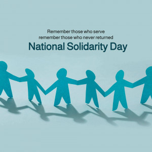 Paper cutouts of people holding hands with text 'National Solidarity Day'