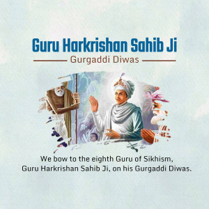 Image commemorating Guru Harkrishan Sahib Ji's Gurugaddi Diwas