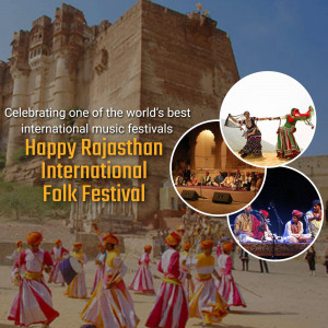 Rajasthan International Folk Festival celebration with traditional music and dance