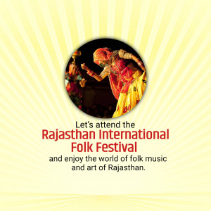 Image of Rajasthani folk dancers promoting the Rajasthan International Folk Festival
