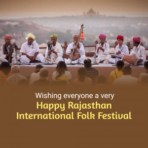 Rajasthani musicians performing at the Rajasthan International Folk Festival with an audience.