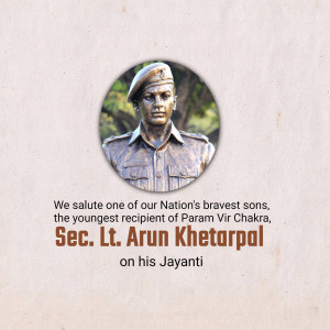 Statue of Second Lieutenant Arun Khetarpal, Param Vir Chakra recipient