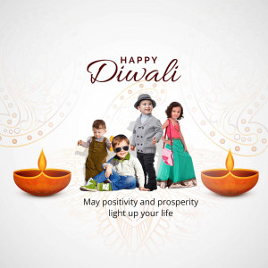 Happy Diwali With Kids Post For Telegram