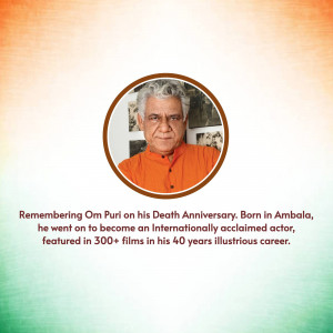 Portrait of Om Puri, a renowned Indian actor
