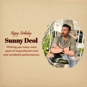 Birthday greeting for Sunny Deol with his portrait