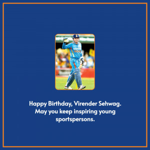 Virender Sehwag celebrating on the cricket field