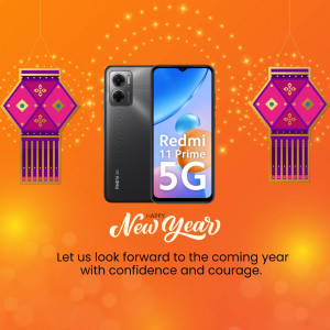 Redmi 11 Prime 5G smartphone with New Year decorations
