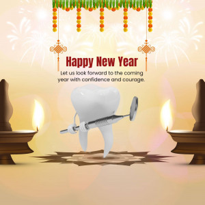 New Year greeting with a dental health theme