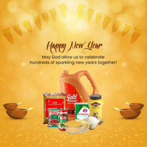 New Year celebration with Gold Winner cooking oil and other grocery items