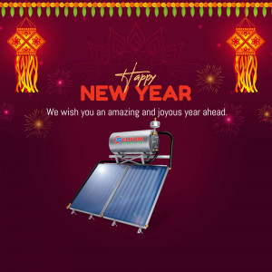 New Year greeting with Saksham Solar water heater