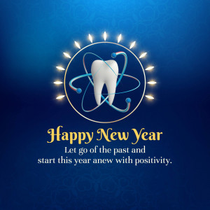 New Year greeting with a dental health theme