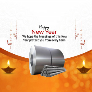 New Year greeting with steel products