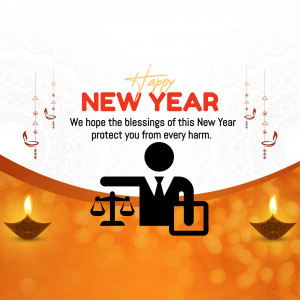 New Year greeting card with a legal theme