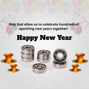 New Year greeting with bearings and candles