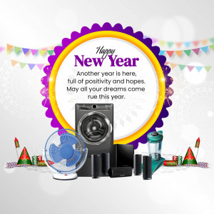 New Year celebration with appliances on sale