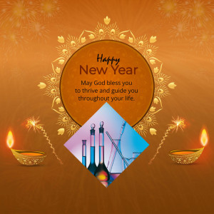 New Year greeting with a science theme