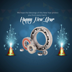 New Year graphic with bearings and fireworks