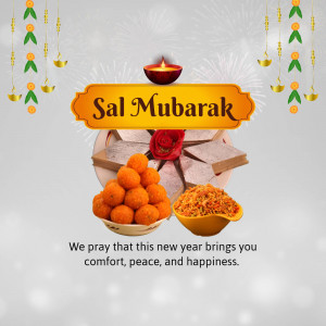 Sal Mubarak greeting with sweets and decorations