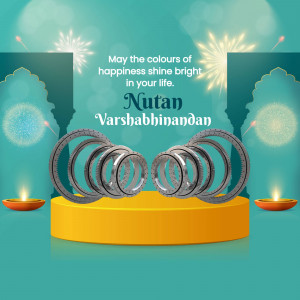Nutan Varshabhinandan greeting with bearings and festive decorations