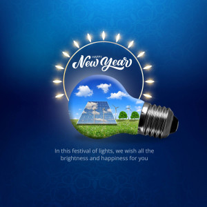 New Year graphic with a lightbulb containing a landscape