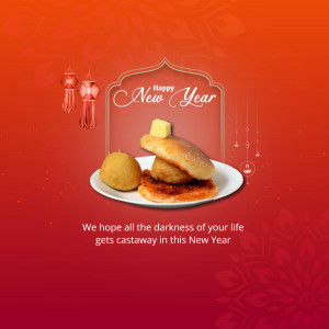 Vada Pav with New Year decorations