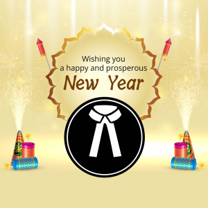 New Year greeting card with legal symbol