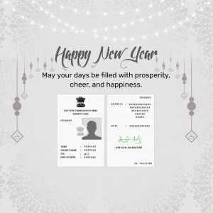 New Year greeting with an Indian Identity Card