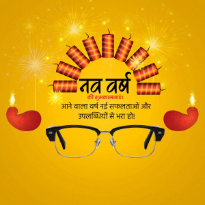 Diwali and New Year celebration with glasses and firecrackers