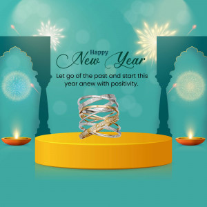 New Year themed image featuring jewelry and festive decorations.