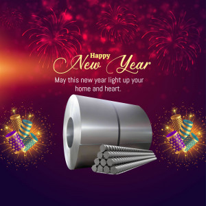New Year greeting with steel products