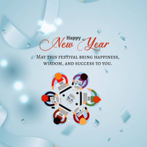 New Year greeting with a team working together