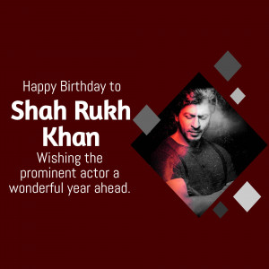 Birthday greeting for Shah Rukh Khan with his portrait