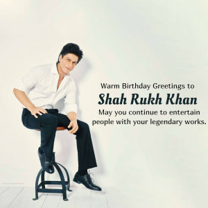 Shah Rukh Khan posing for a birthday greeting image