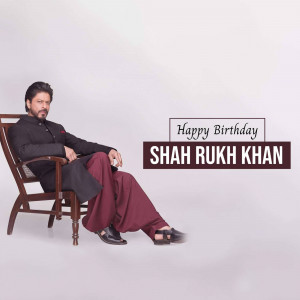 Shah Rukh Khan posing for a birthday greeting