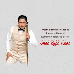 Shah Rukh Khan portrait with birthday wishes