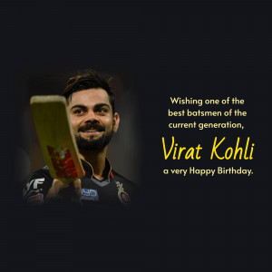Virat Kohli celebrating his birthday with a cricket bat