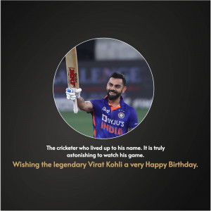Virat Kohli celebrating with his cricket bat