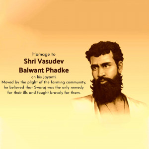 Portrait of Shri Vasudev Balwant Phadke, an Indian revolutionary