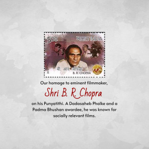 Indian postage stamp featuring B.R. Chopra