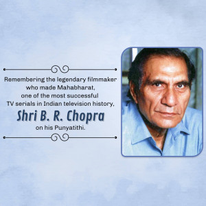 Portrait of Shri B. R. Chopra, the filmmaker known for Mahabharat